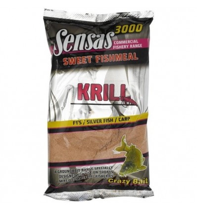 Groundbait Sensas 3000 Sweet Fish Meal Range Uk Krill 1kg