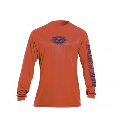 Flying Fisherman Logo Performance Tee Burnt Orange