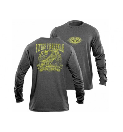 Flying Fisherman Tarpon Outlaw Gray Long Sleeve Tee