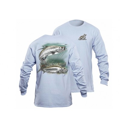 Flying Fisherman Tarpon Light Blue Long Sleeve Tee