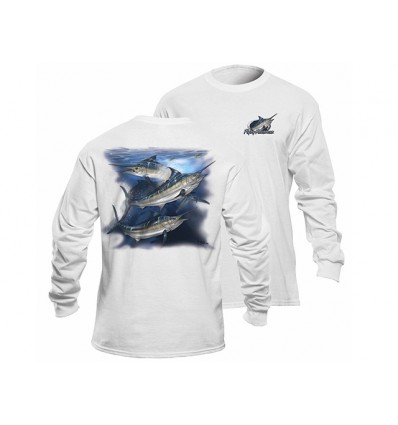 Flying Fisherman Marlin White Long Sleeve Tee