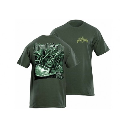 Flying Fisherman Midnight Angler Tarpon Green Tee