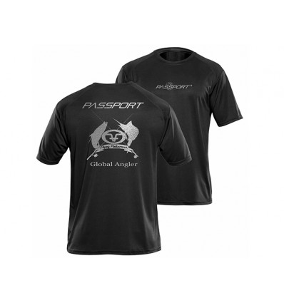 Flying Fisherman Passport Performance Black Tee