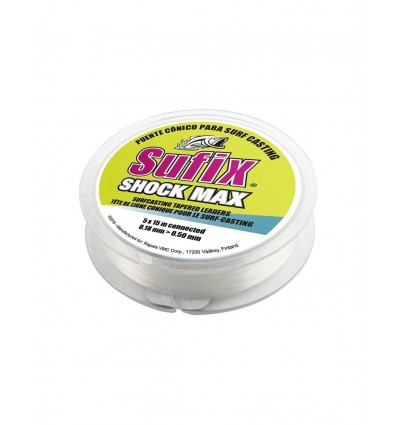 Fir monofilament Sufix SHOCK MAX Tapered Line 15M CLEAR