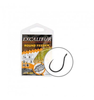 Carlige Excalibur Round Feeder Barbless 8buc