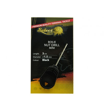 Burghiu Select Baits Boilie and Nut Drill Mini 3cm Negru