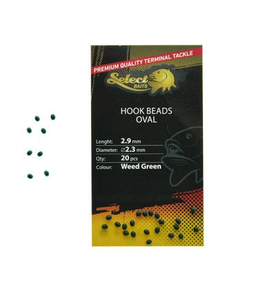 Opritoare Select Baits Oval Hook Beads Verde 20buc/plic