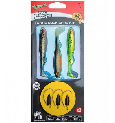 Kit Shad Fox Rage Texas Slick 0.22mm/12g/1.0m 3buc/blister