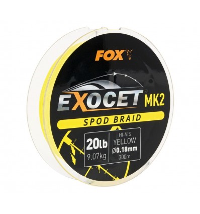 Fir Textil Fox Exocet Mk2 Spod Braid Yellow 0.18mm 20lbs 300m