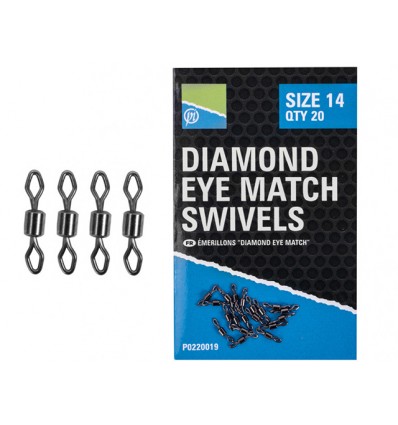 Vartejuri Preston Diamond Eye Match Swivels 20buc