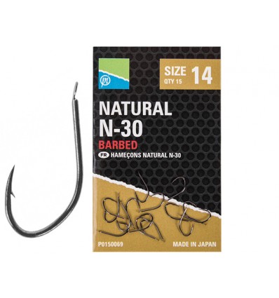 Carlige Preston Natural N-30 Hooks 15buc/plic