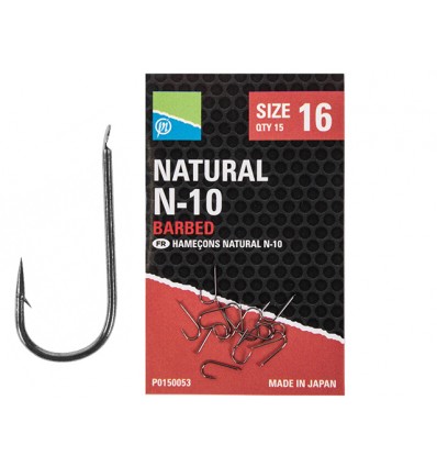 Carlige Preston Natural N-10 Hooks 15buc/plic