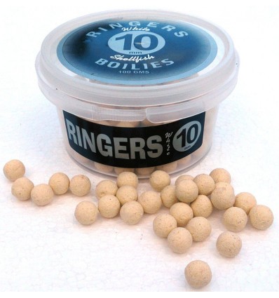 Boilies Ringers Shellfish Alb 10mm 100g