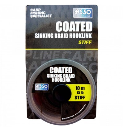 Fir ASSO Coated Stiff Sinking Braid Hooklink 10m