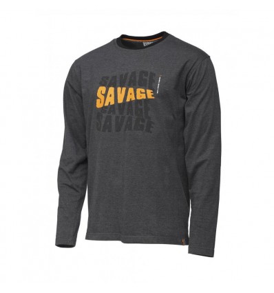 Savage Gear Tricou Simply Logo-Tee Long Sleeve