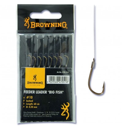 Carlige Legate Browning 60cm Feeder Big Fish hook-to-nylon Bronze