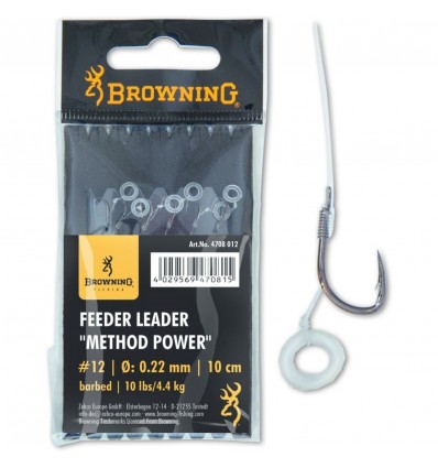 Carlige Legate Browning No.10 10cm 0.25mm Feeder Leader Method Power Pellet Band