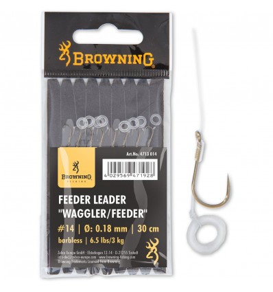 Carlige Legate Browning No.12 30cm 0.18mm Feeder Pellet Band