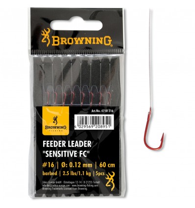 Carlige Legate Browning No.16 60cm 0.12mm Feeder Leader Sensitive FC