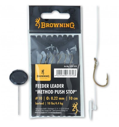 Carlige Legate Browning 10cm Feeder Leader Method Push Stop Bronz