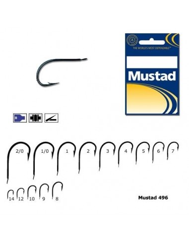 Carlig Mustad M496, Forjat Revers Rotund, Bleu, 10buc/plic