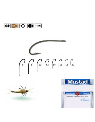 Carlig Mustad Br, Forjat, Tija Lunga Curba, Pt Musca